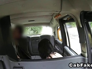 British cock sucker in a fake taxi