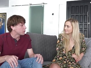 Hot blonde munches on a rock-solid cock